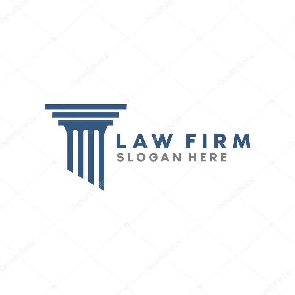 Law and business logo, icon and illustration