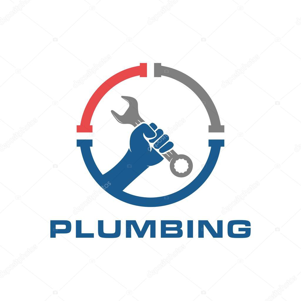 Plumbing service logo, icon and template
