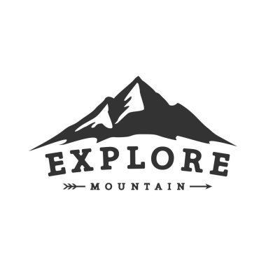 Eski ve eski dağ logosu, simge ve illüstrasyon