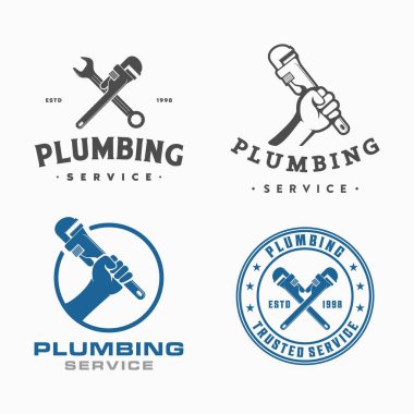 tesisat ve servis logosu, simge ve illüstrasyon