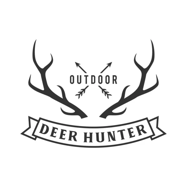 Klasik geyik ve boynuz logosu, simge ve resim