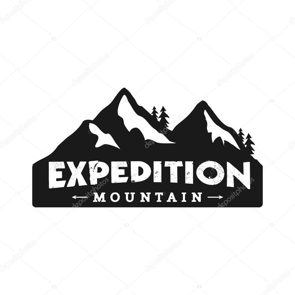 Vintage and retro mountain logo, icon and illustration