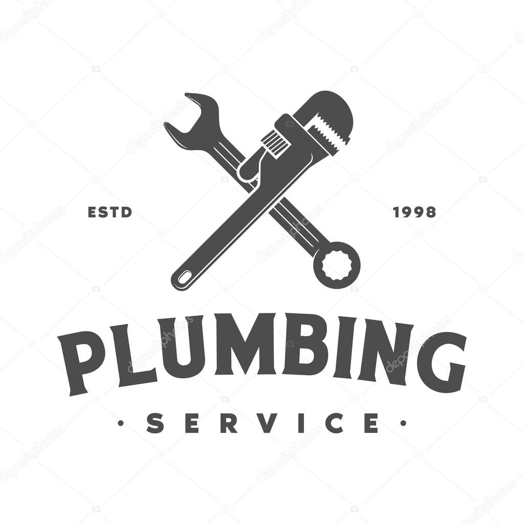 Plumbing and service logo, icon and illustration