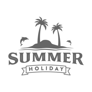 tatil ve yaz logosu, simge illüstrasyonu