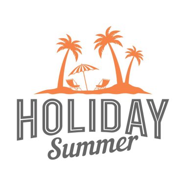 tatil ve yaz logosu, simge illüstrasyonu