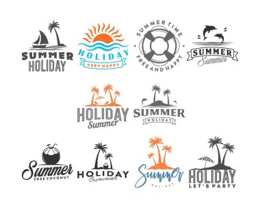 tatil ve yaz logosu, simge illüstrasyonu