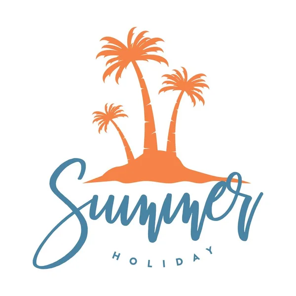 Semester Och Sommar Logotyp Ikon Illustration — Stock vektor