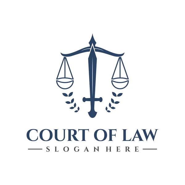 Ley Escalas Legales Logotipo Icono Plantilla — Archivo Imágenes Vectoriales