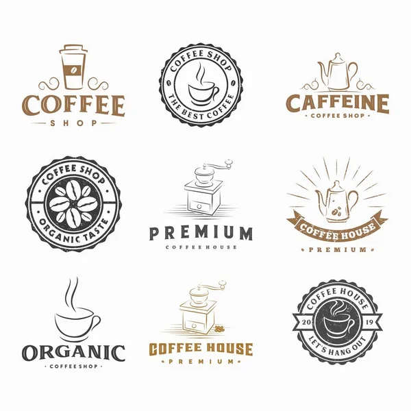 Винтажный Кофе Жаровня Логотип Значок Иллюстрация — стоковый вектор