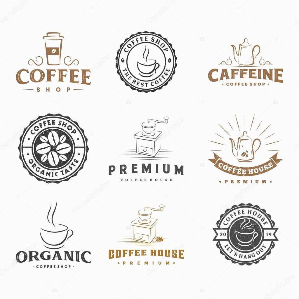 Vintage coffee roaster logo, icon and illustration