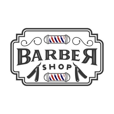 Klasik ve eski berber logosu, simge ve şablon