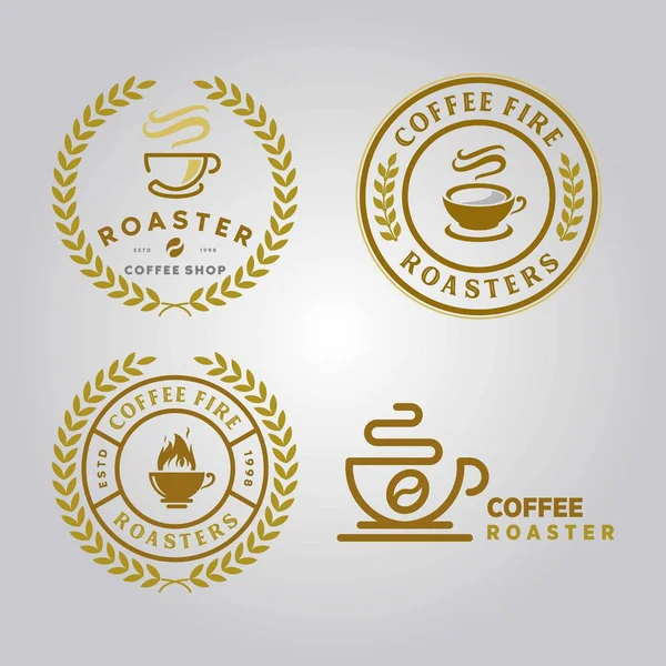 Vintage Coffee Roaster Logo Icon Illustration — Stock Vector