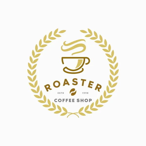 Vintage Coffee Roaster Logo Icon Illustration — Stock Vector