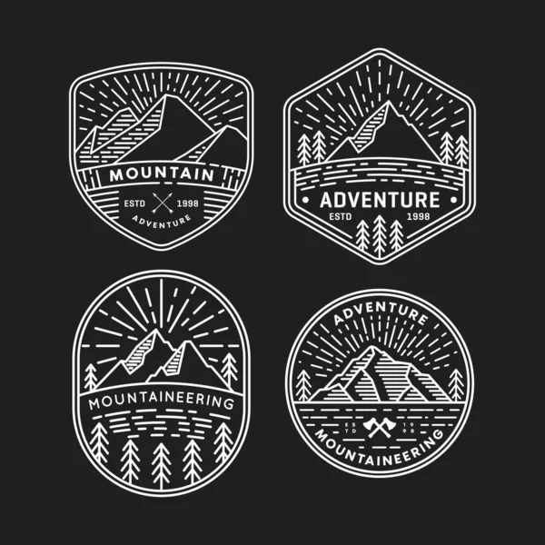 Klasik dağ ve mono hattı logosu, simge ve illüstrasyon