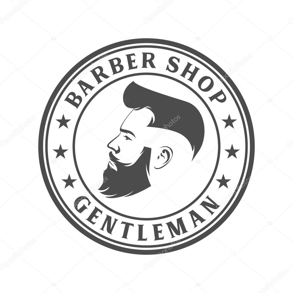 Vintage and retro barbershop logo, icon and template