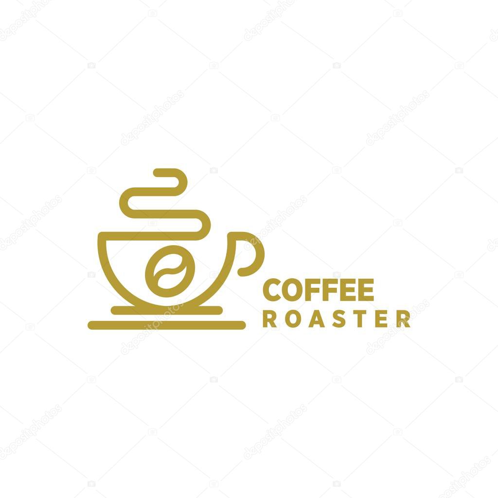 Vintage coffee roaster logo, icon and illustration