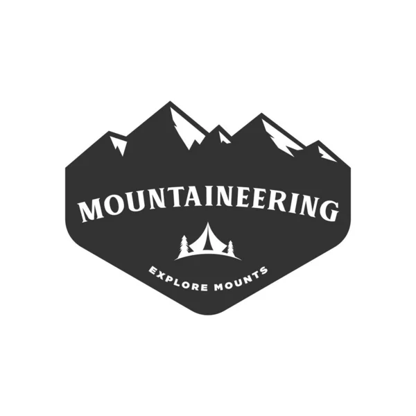 Dağ Açık Hava Logosu Simge Resimleme — Stok Vektör
