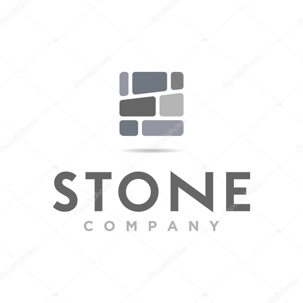 Stone and brick stone logo, icon and illustration