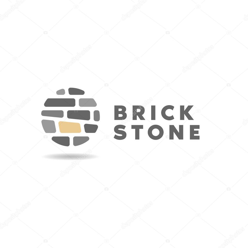 Stone and brick stone logo, icon and illustration