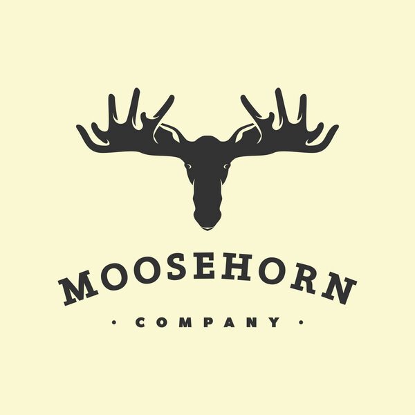 deer horn logo, icon and illustration