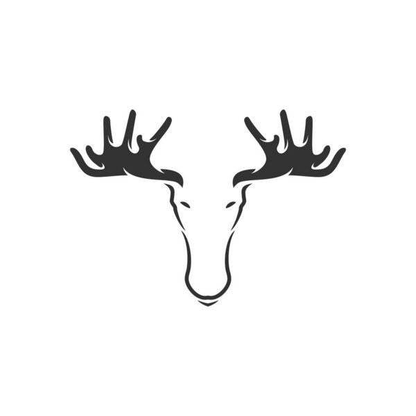 deer horn logo, icon and illustration