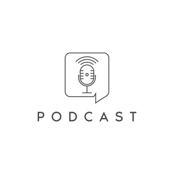 Podcast Logotyp Ikon Och Illustration — Stock vektor