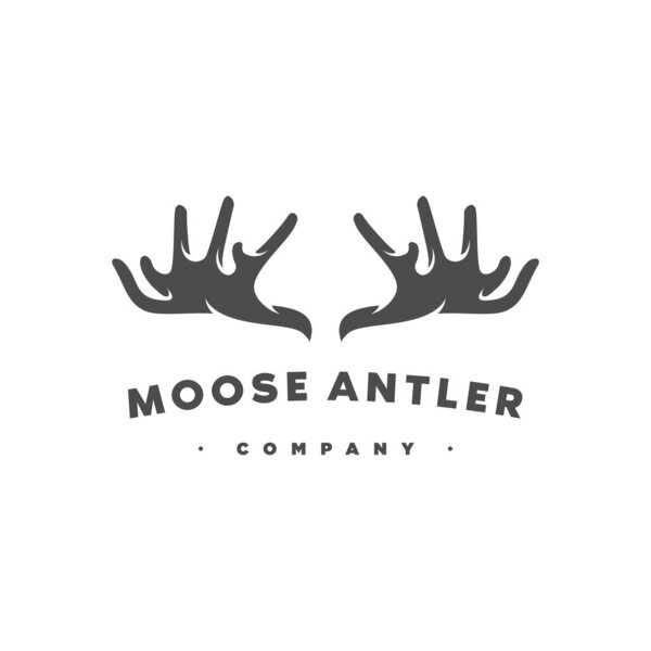 deer horn logo, icon and illustration