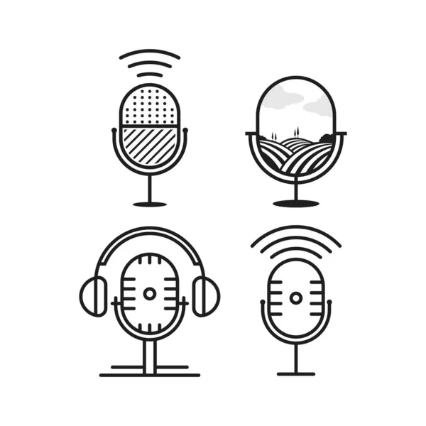 Podcast Logotyp Ikon Och Illustration — Stock vektor