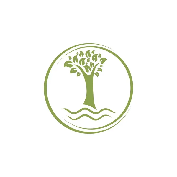 Charakter Logo Drzewa Ikona Ilustracja — Wektor stockowy