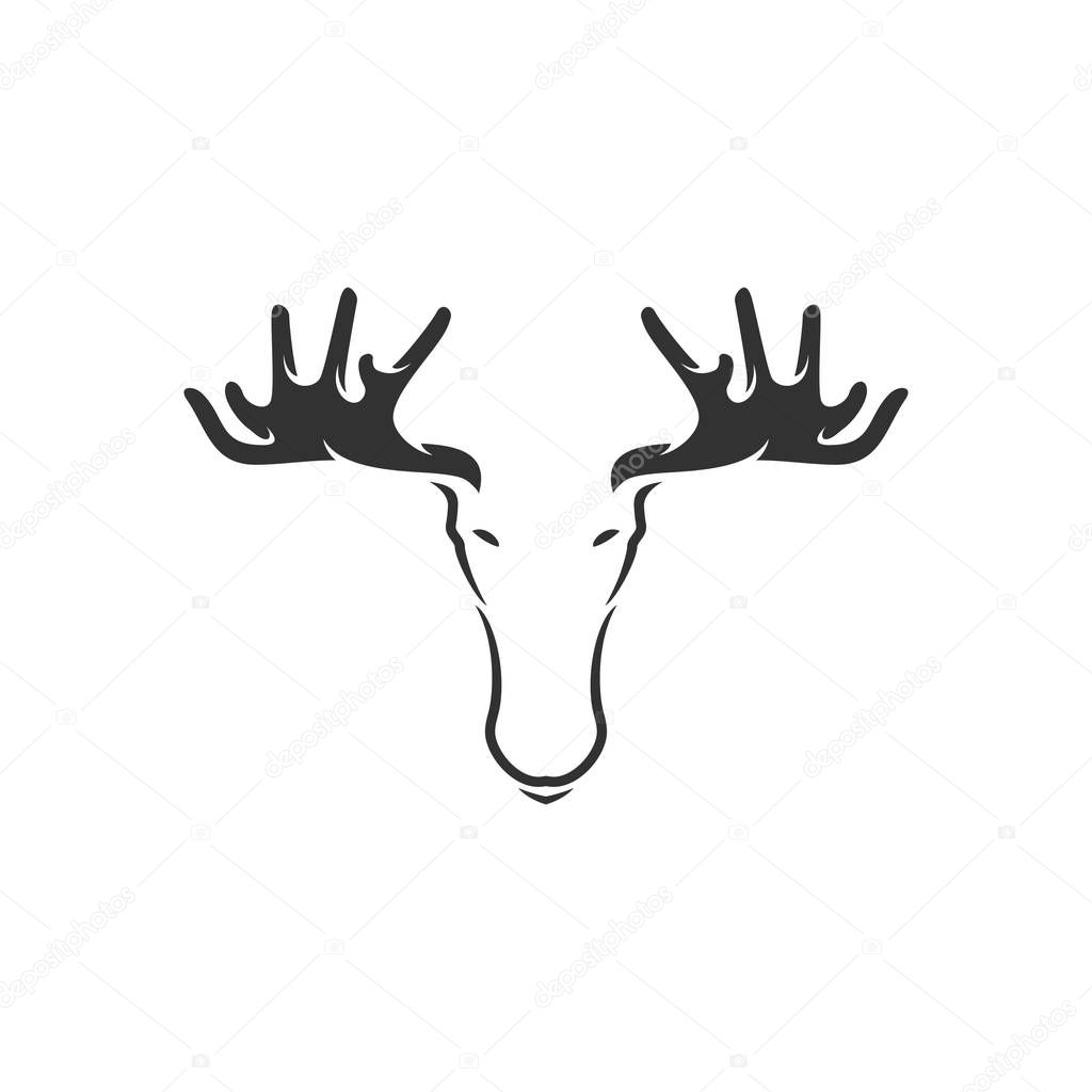 Deer horn logo, icon and illustration