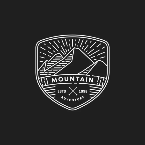 Logo Icône Illustration Art Montagne Ligne — Image vectorielle