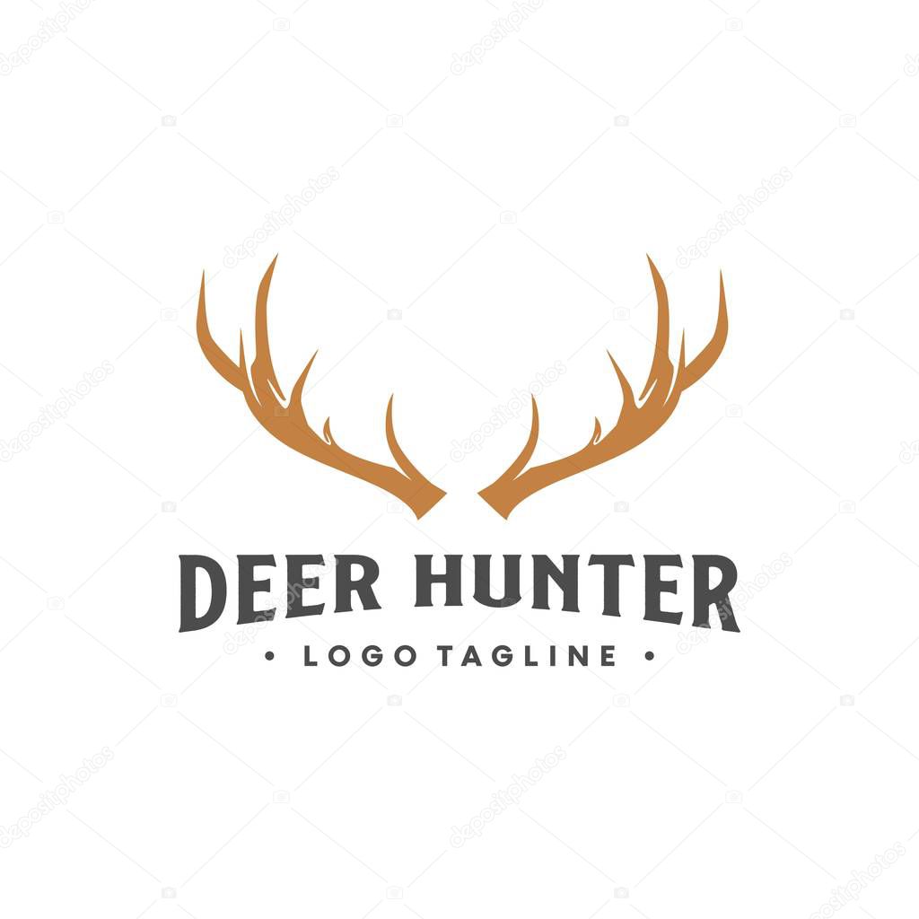 Vintage deer logo, icon and illustration