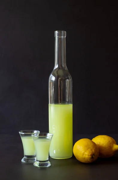 Italian Limoncello Liqueur Alcohol Bar National Cuisine Recipe — Stock Photo, Image