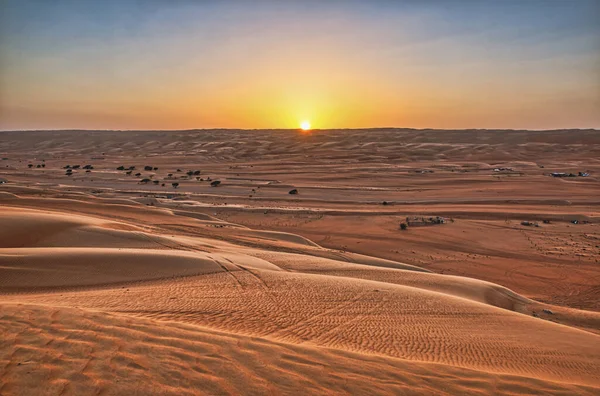 Wahaiba Sands Oman Circa Febbraio 2020 Bellissimo Tramonto Tranquillo Solitario — Foto Stock