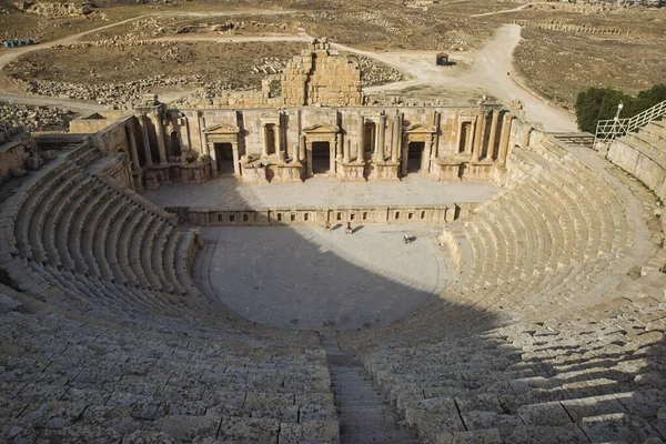 Ürdün Jerash Şehrinde Inşa Edilmiş Bir Roma Tarzı Amfitiyatro — Stok fotoğraf