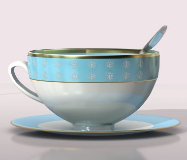 Yılbaşı çay fincanının kar taneli hali. 