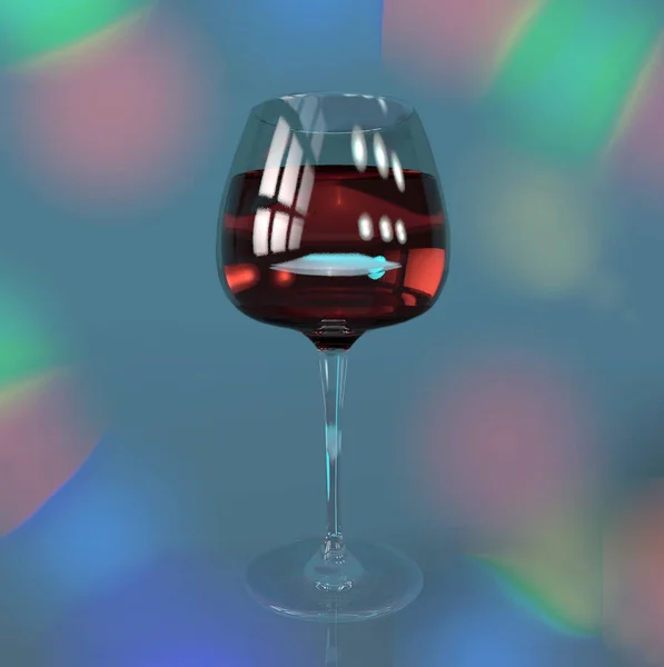 3D Illustration Weingläser Hintergrundtextur mit Fenster und — Stockfoto