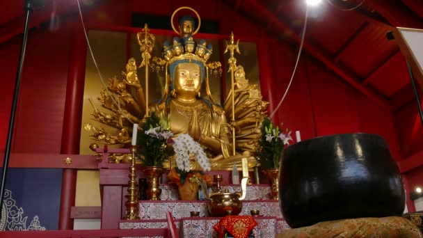 Schrein Und Tempellandschaft Genannt Tera Japan Gibt Eine Goldene Buddha — Stockvideo