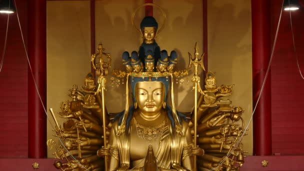 Sanctuaire Décor Temple Appelé Tera Japon Une Statue Bouddha — Video