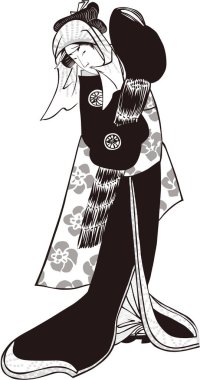 Ukiyo-e kadınları 37 siyah-beyaz