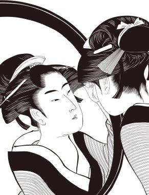 Yedi makyajlı siyah beyaz