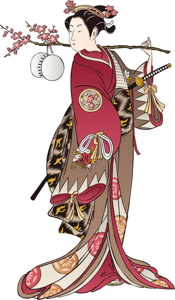 Ukiyoe-vrouwen 43 — Stockvector