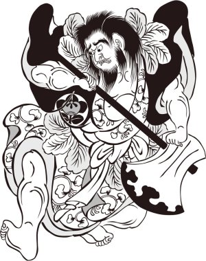 Ukiyoe Kabuki aktör 50 siyah beyaz