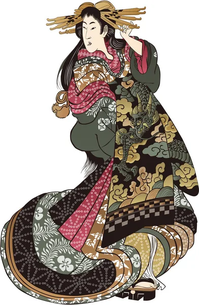 Ukiyoe Vrouw 31 — Stockvector