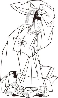 Ukiyoe Kabuki actor 44 clipart