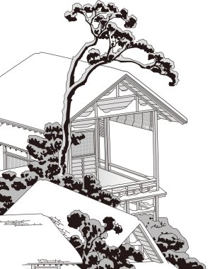 Ukiyoe Bina 11 Siyah-Beyaz