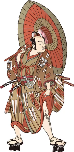 Académico ukiyoe Kabuki 46 — Archivo Imágenes Vectoriales