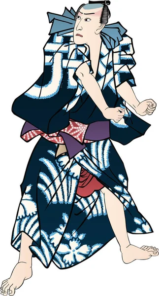 Ukiyoe Kabuki Aktör 47 — Stok Vektör