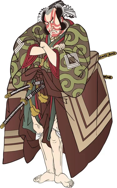 Ukiyoe Kabuki színész 48 — Stock Vector