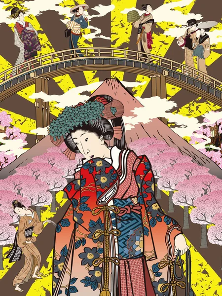 Collage japonés 6 — Vector de stock